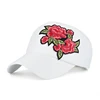 High fashion custom patches embroidered off rose white baseball hat