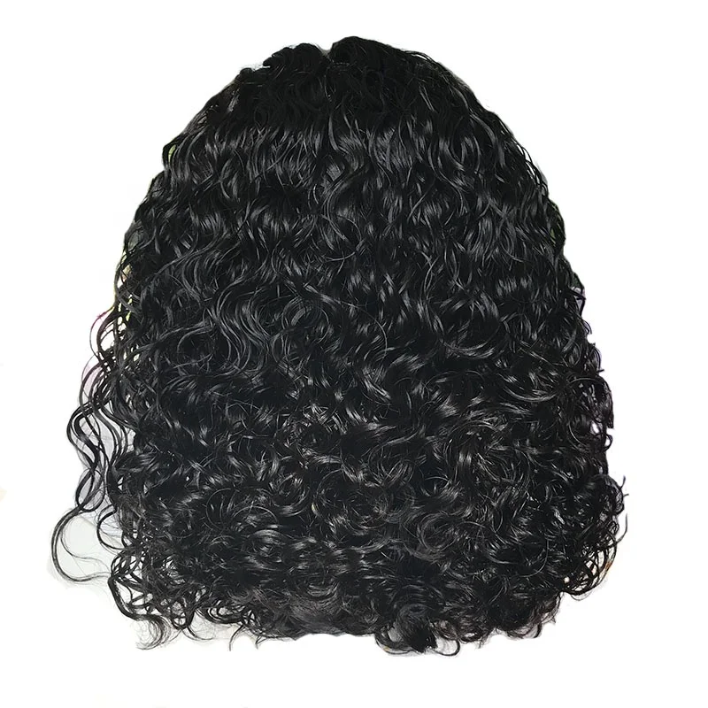 150% density 12 inch short curly bob wig natural color lace front wig malaysian hair lace front bob wig in stock