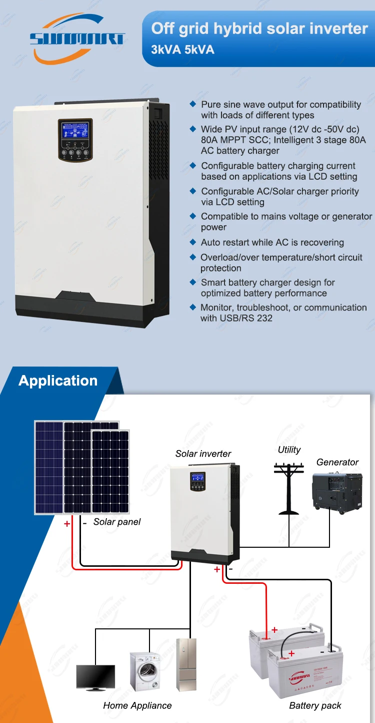 3kva 5kva Hybrid Solar Inverter For Off Grid Solar Power System Mppt ...