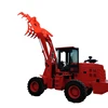 Small Earth Moving Machine Digging Wheel Excavator With Wood Grabber