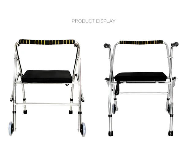 Lightweight Fold Aluminum Rollator with Footrest