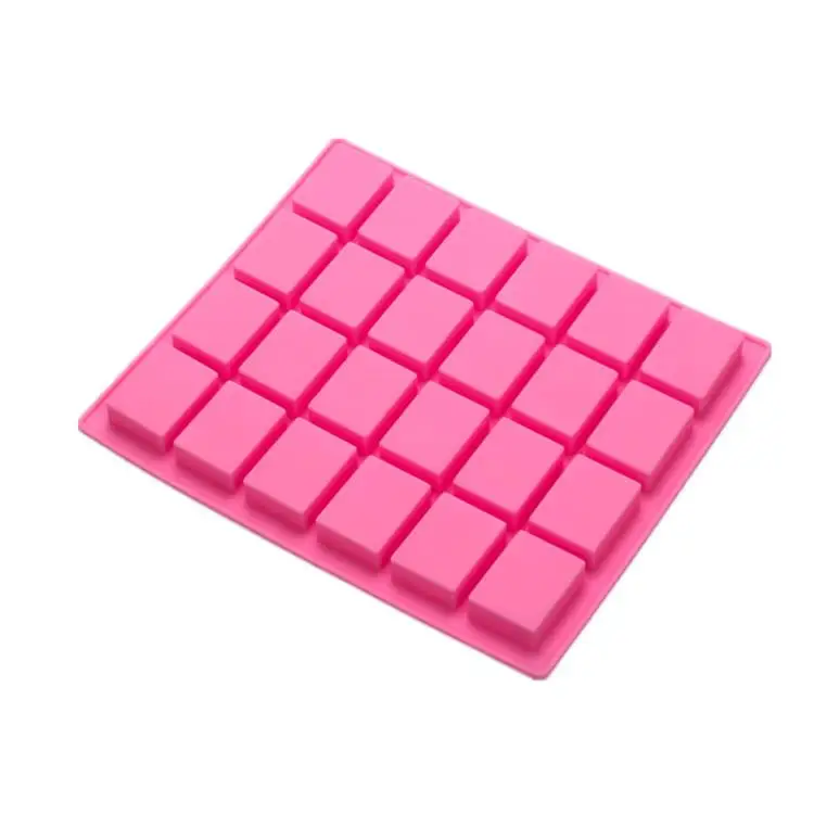 

Hot Sales 24 Cavities Rectangle Shape Handmade Silicone Soap Molds/Soap Making Molds/Silicone Molds for Soap Making, Pink