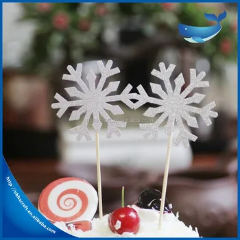 Diy Snowflake Cupcake Wrappers And Toppers Decoration Birthday