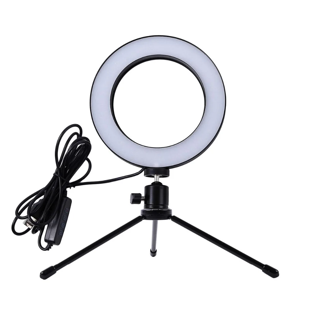 

16cm Mini Photo Studio LED Camera Ring Light Dimmable Phone Video Photography Lamp With Tripod Selfie Stick for 7 7P 8 8P X