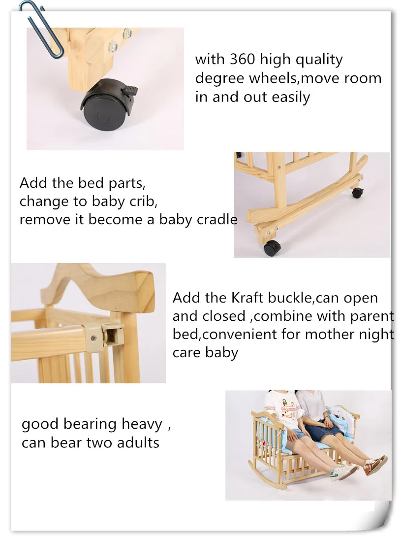 raw wood baby crib