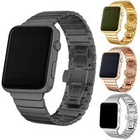 

Stainless steel strap for apple watch band 38mm 42mm iwatch series4 series3 series2 series1 Butterfly Buckle strap