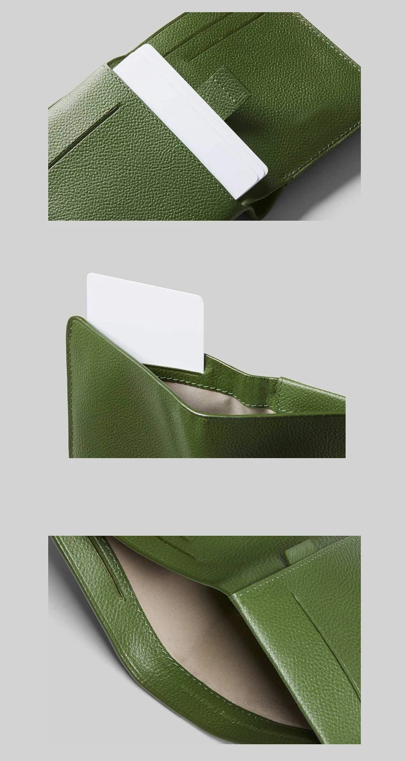 Premium full grain vegetable tanned leather rfid money clip credit card holder minimalist wallets leather men slim wallet