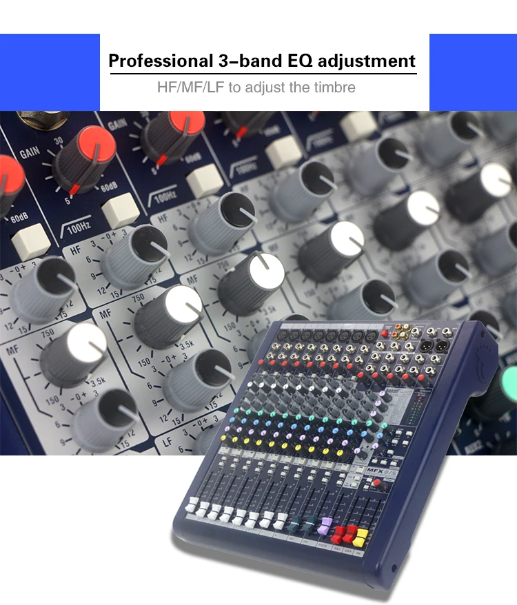 Professional sound mixing table dsp karaoke mixer with echo for music mixer dj system