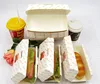 Biodegradable disposable hot dog paper food trays with clear lid
