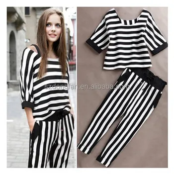 Casual Suits,Women Striped Casual Suit 