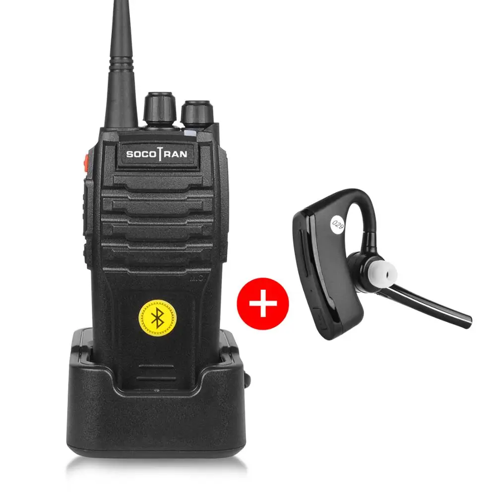 

Bluetooth Walkie Talkie 12W/5W UHF VHF Dual Band Handheld Two Way Radio with Earpiece Headset XJ-X3, Black