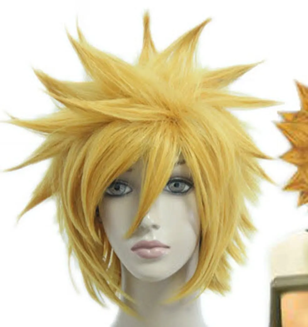 yellow anime wig