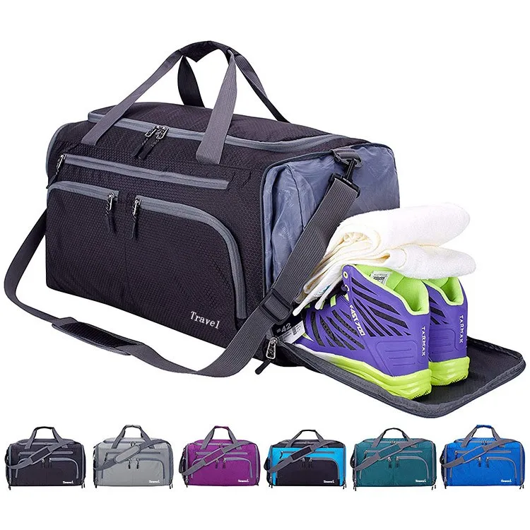 Custom Large Capacity Nylon Mens Duffle Sport Gym Bag With Shoe