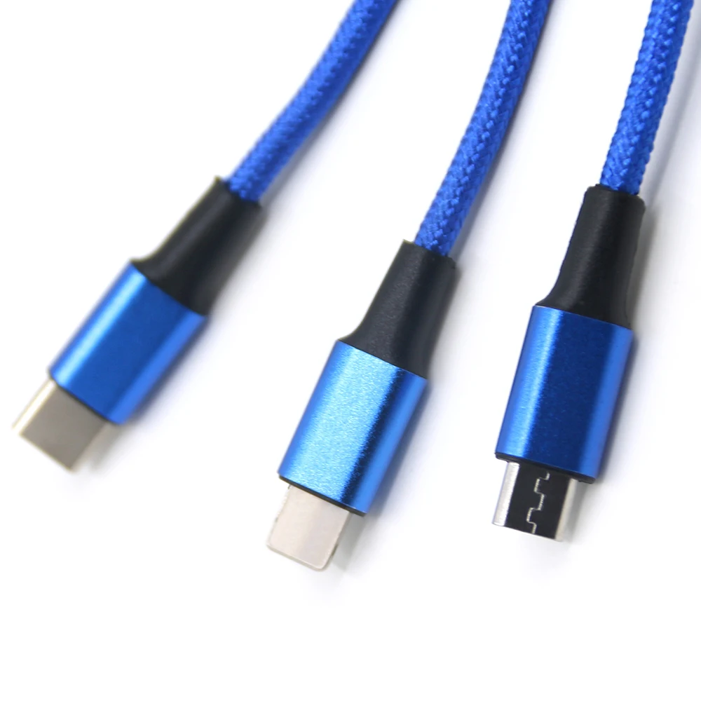 All in one usb cable Fast charging 2.4A usb charging cable for Type C, Micro IOS phone - ANKUX.COM