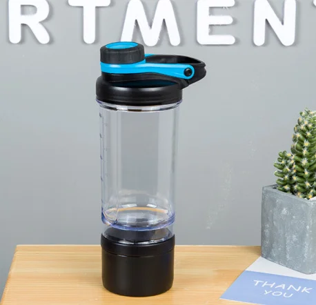 600ml Two Layers Plastic Shaker Bottle, Sport Water Bottle Bottledjoy