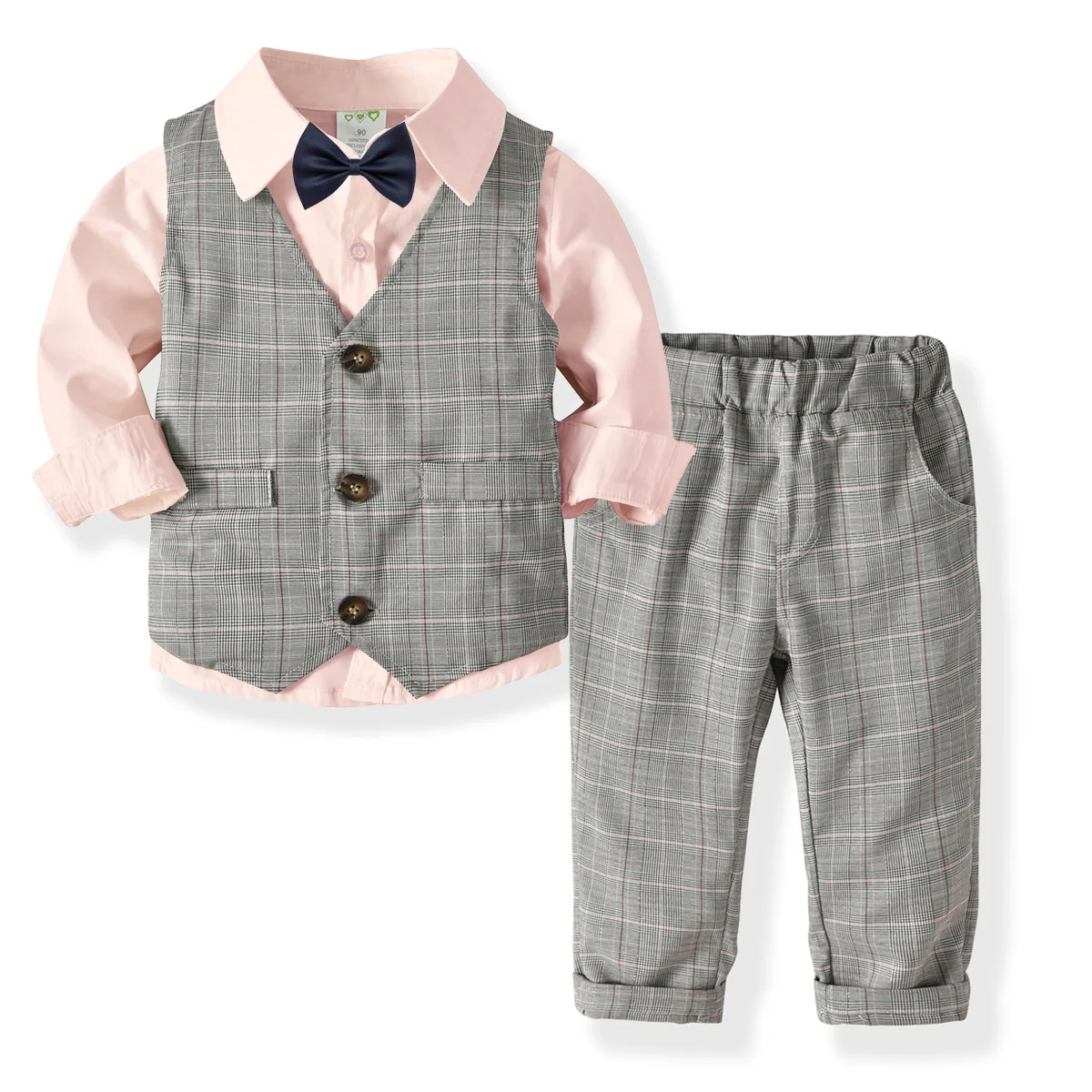 

MQATZ Kids 3 Pieces Sets Gentleman Formal Suit Children Clothes Boys Suits For Wedding 19A311, As picture