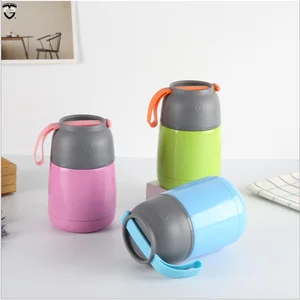 Image of 450ml 650ml insulated double wall stainless steel lunch box tube vaccum flask jar thermos warmer container