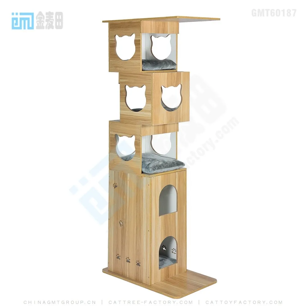 GMT60199 top best selling pet products new design wooden cardboard cat litter box