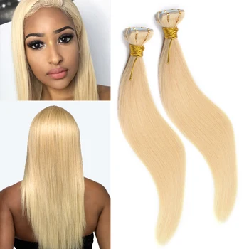 Double Drawn Tape In Human Hair Extentions Virgin White Hair Full