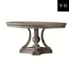 antique concrete top elm wood dining table