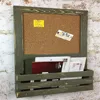 Rustic Decor Olive Green Cork Board Message Board