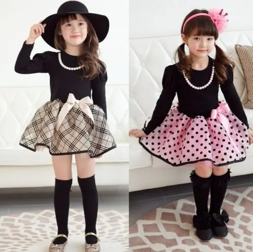 Christmas Baby Girls Princess Polka Dot Plaid Party Wedding Full font b Fancy b font font