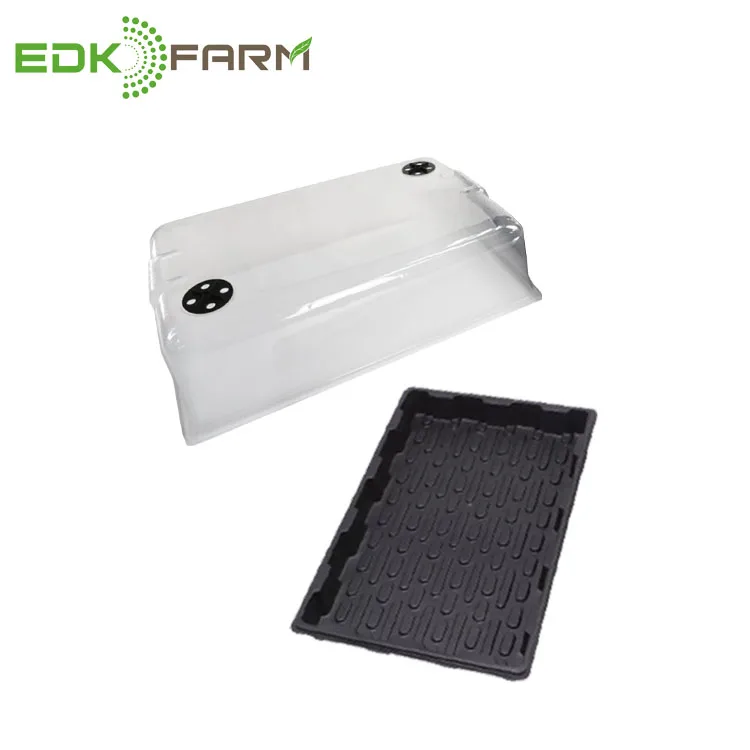

agriculture hydroponic fodder nursery microgreen plant growing plastic seedling trays, Clear+black