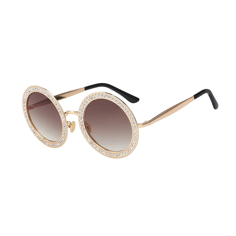 

2019 diamond bling sunglasses round sunglasses women