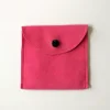 Snap button jewelry holder envelope suede pouch