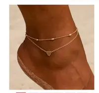 

Simple Heart Female Anklets Barefoot Crochet Sandals Foot Jewelry Leg New Anklets On Foot Ankle Bracelets For Women Leg Chain