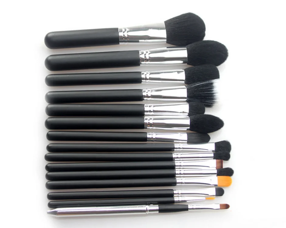 

Hot sale professional natural hair 15 piece makeup brush set