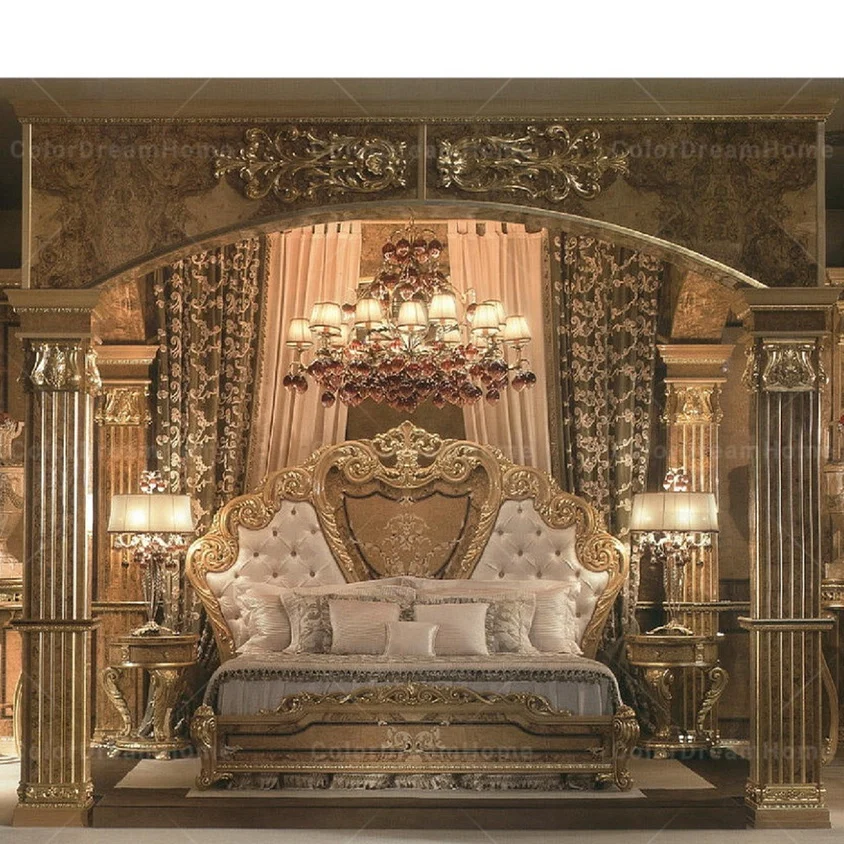 Royal Luxury-juego De Muebles De Dormitorio,Castillo Medieval,Cama King