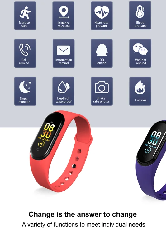 
M4 Fitness Watch Smart Bracelet Heart Rate Smart Watch Xiaomi mi Band 4 