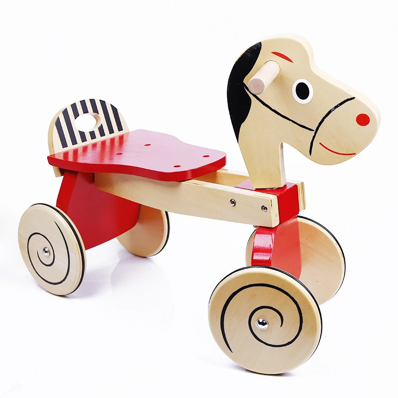 Hot Sale 4 Wheels Educational Toys Children Outdoor Balance Toys Wooden