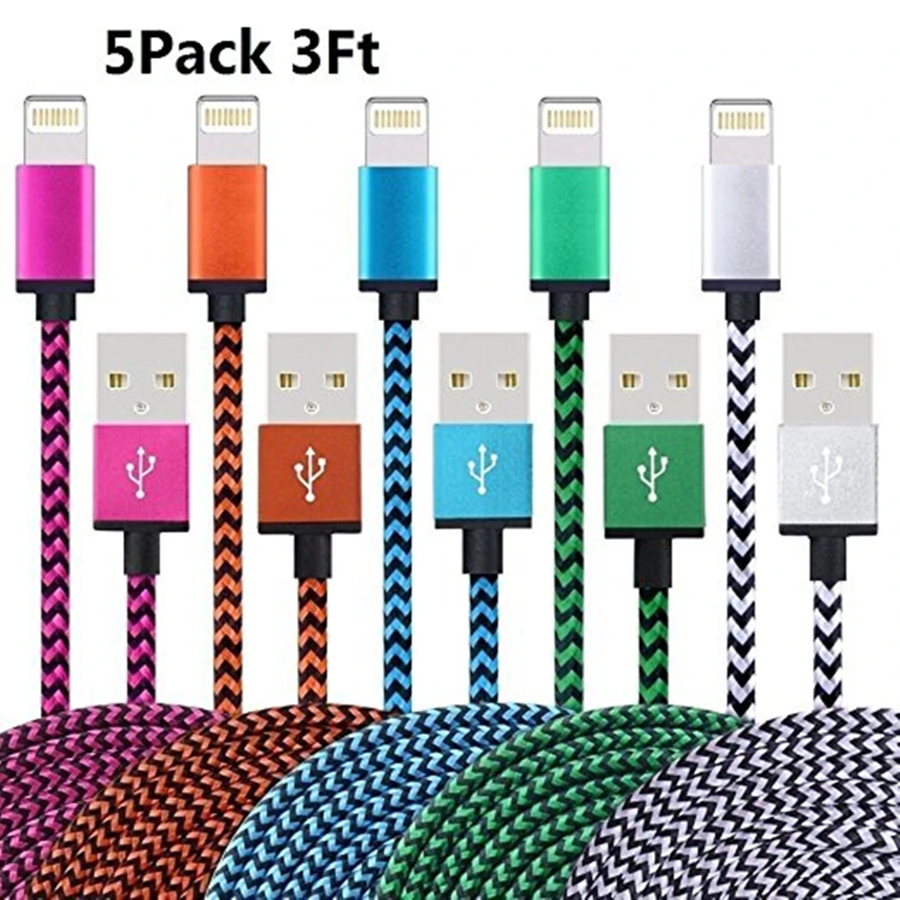 

2016 trending products data nylon metal braided usb cable for iphone 6/6s/7/7P/8/8X for ipad air IOS 11 usb cable, Popular 5color;also accept customized color