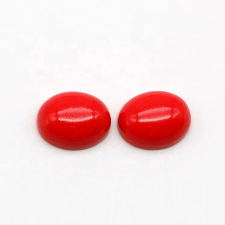 

Oval Cut Synthetic Red Coral Flat Back Stone Cabochon