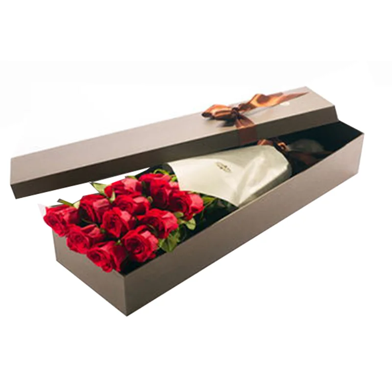 Elegant Cardboard Packaging Long Stem Rose Flower Box - Buy Elegant ...