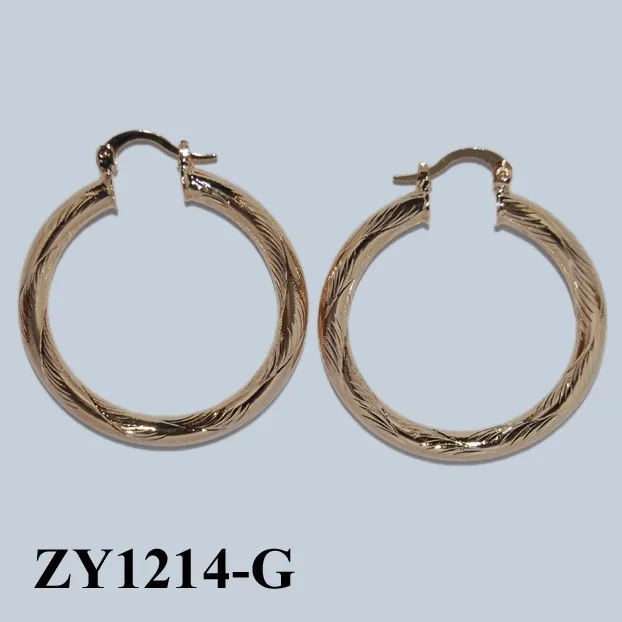 

Fashion Simple Chunky Round Gold Hoop Earrings India, Champagne