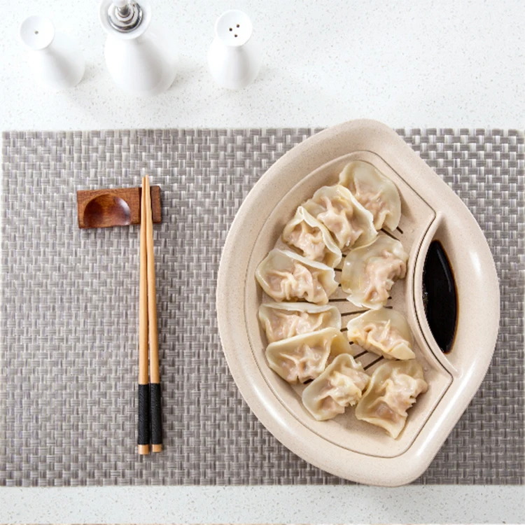 Hot Sale Kitchen Creative Shell-Shaped Unbreakable Wheat Straw Dumpling Plate, Lunch Plate,Tomato Sauce Plate