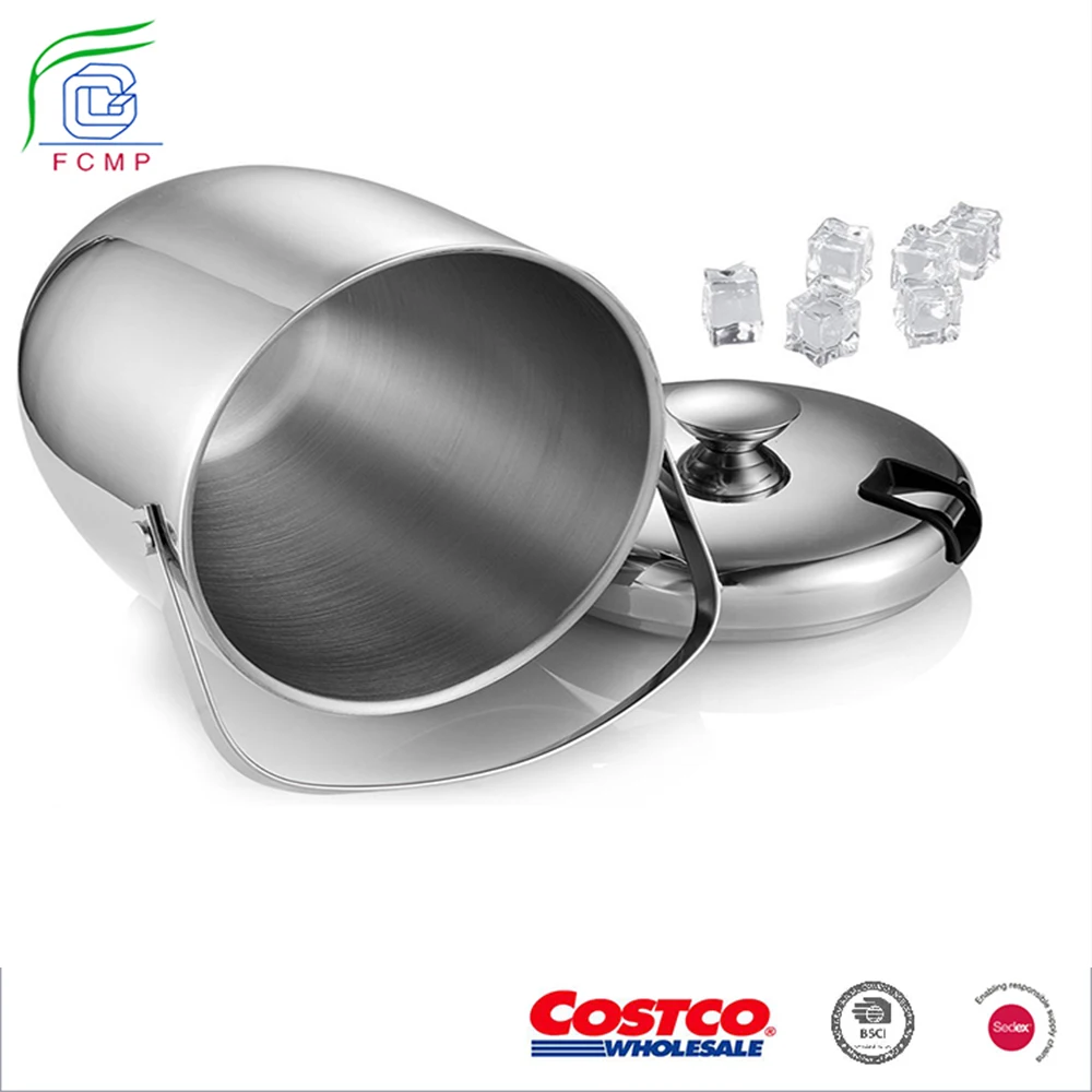 Custom Beer Stainless Steel Metal Ice Bucket Set With Ice Bucket With