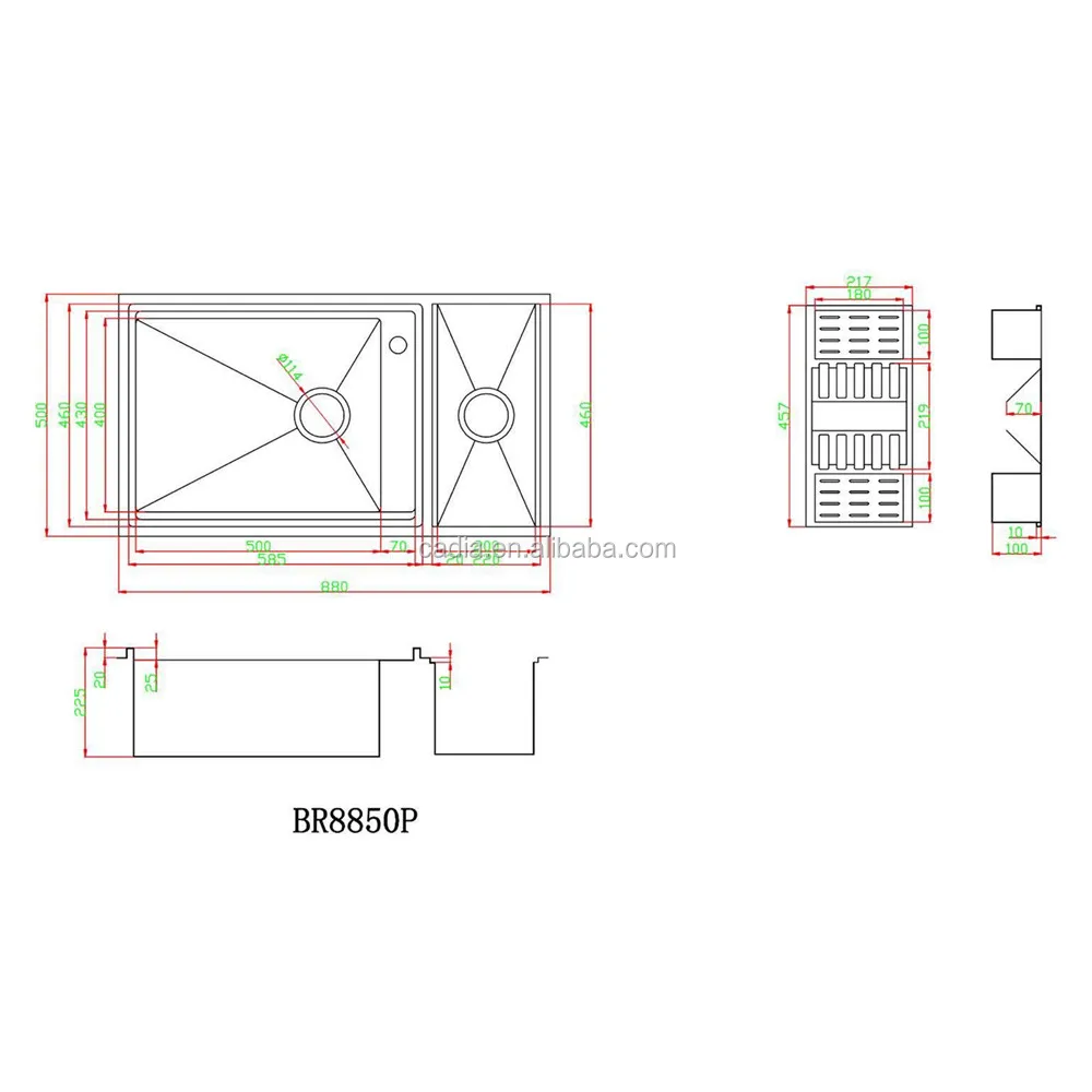 
Custom size 18gauge kitchen stainless steel muntifaction modern sink 