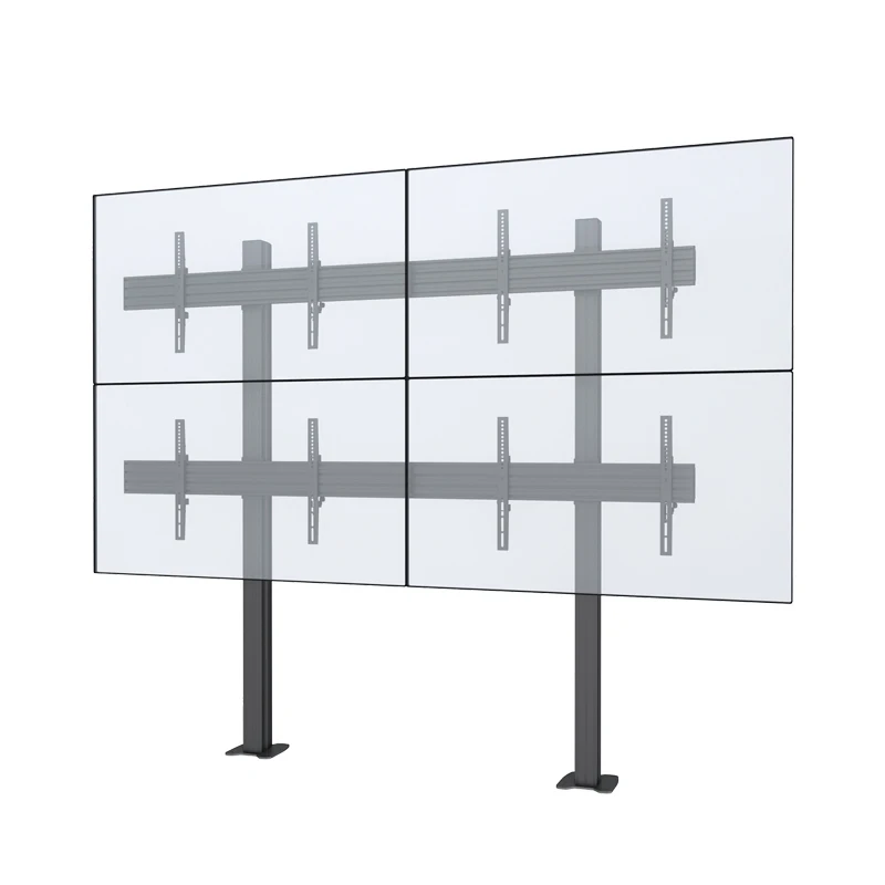Quad Monitors Stable Wall Mounted TV Holder With Cable Management