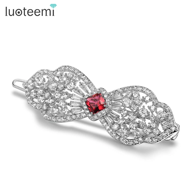 

LUOTEEMI Top Quality Luxury Bridal Hair Accessories for Women Wedding Jewelry 2015 Fashion Cubic Zircon CZ Hair Pins, N/a
