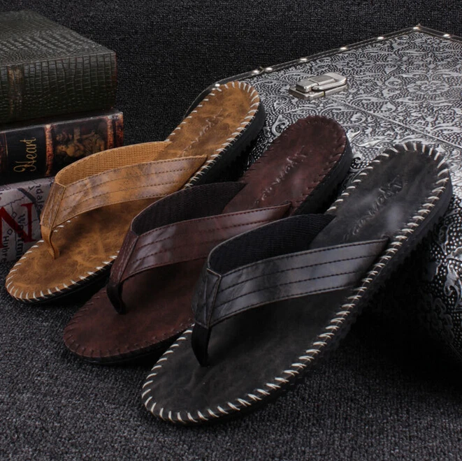 

ZY0115A summer men's cheap wholesale flip flops, Brown/black/camel
