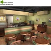 Top Class Cafe Showcase, Customized Cafe Decoration, Wooden Cafe Display Furniture