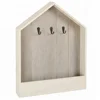 Mini Wooden Display Shelf Wall Mounted Mail Organizer with 3 Key Hooks