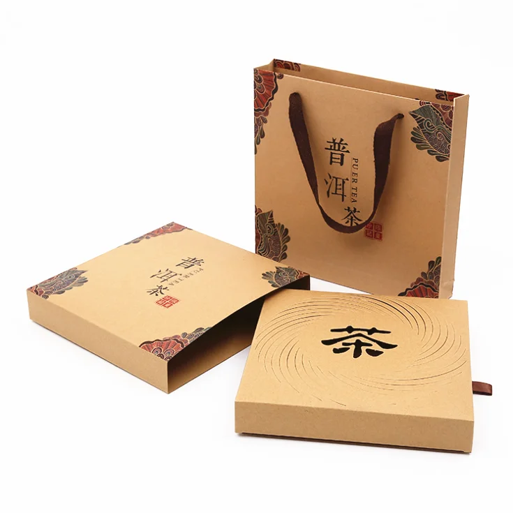 Hot Sale Tea Gift Paper Box Kraft Paper Bag Set Buy Paper Box Kraft