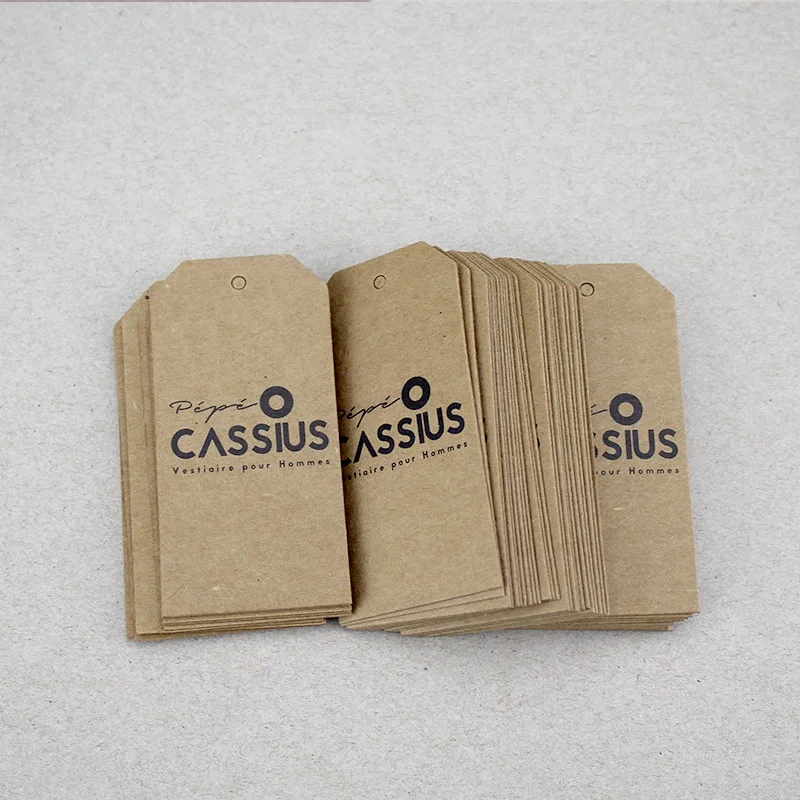 

Customized brand logo printed swing kraft paper cloth tag for garment, Cmyk