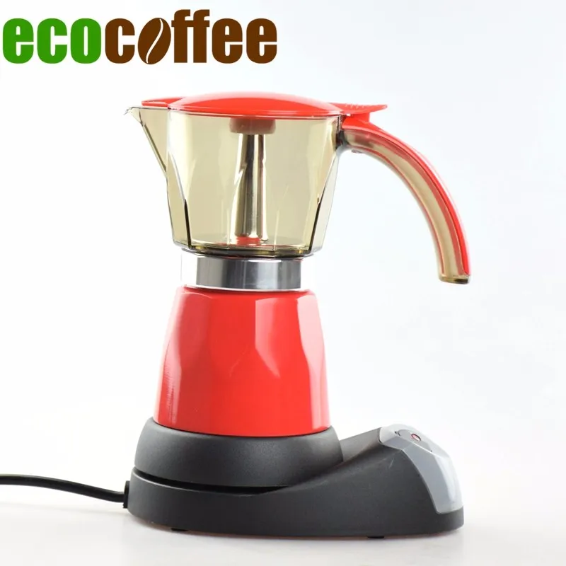 B10600 Red Blue Silver 220240v 6 Cups Portable Espresso Mocha Coffee