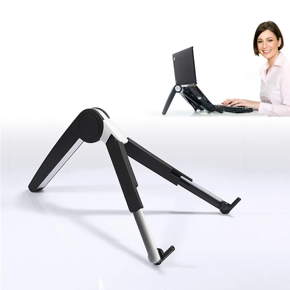 Adjustable Metal Angle Folding Notebook Bracket Table Stand Travel Use